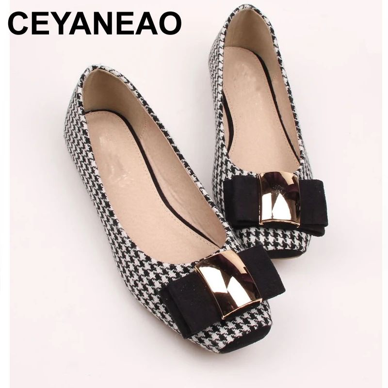 plaid ballet flats