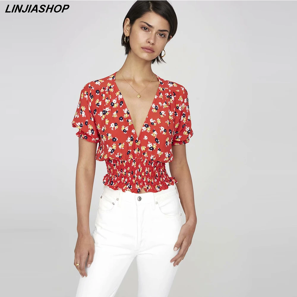 

Boho Vintage Red Tank Tops Women Sexy Elastic Waist Short Sleeve Summer Tops Vocation Tank Blogger Style New Arrivals Vestidos
