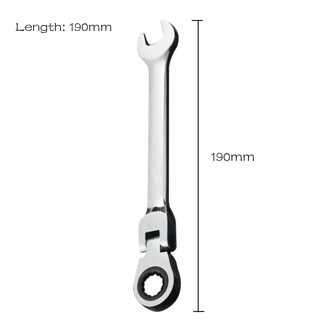 8-19mm Reversible Combination Stubby Ratchet Wrench Ratcheting Socket Spanner Handle Wrenches Hand Tools 72 Gears - Цвет: 15mm 200mm