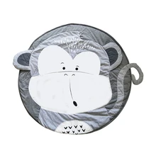Baby Infant Play Mats Kids monkey Crawling Blanket Carpet Round Floor Rug 90CM Baby Bedding Cotton Game Pad Children Room Decor ins thick round baby blanket play game mats pom pom crawling rug children toy mat carpet kids room decor photography props 90cm