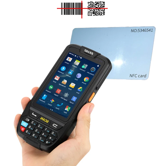 Карманный Компактный сканер штрих кода nfc rfid gps gprs 1d 2d qr портативный терминал android