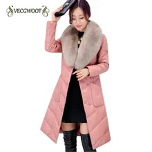 Новая женская куртка из искусственной кожи с длинным рукавом сплошной цвет меховой воротник тонкий модный элегантный длинный женский пальто Теплый большой размер WLX198