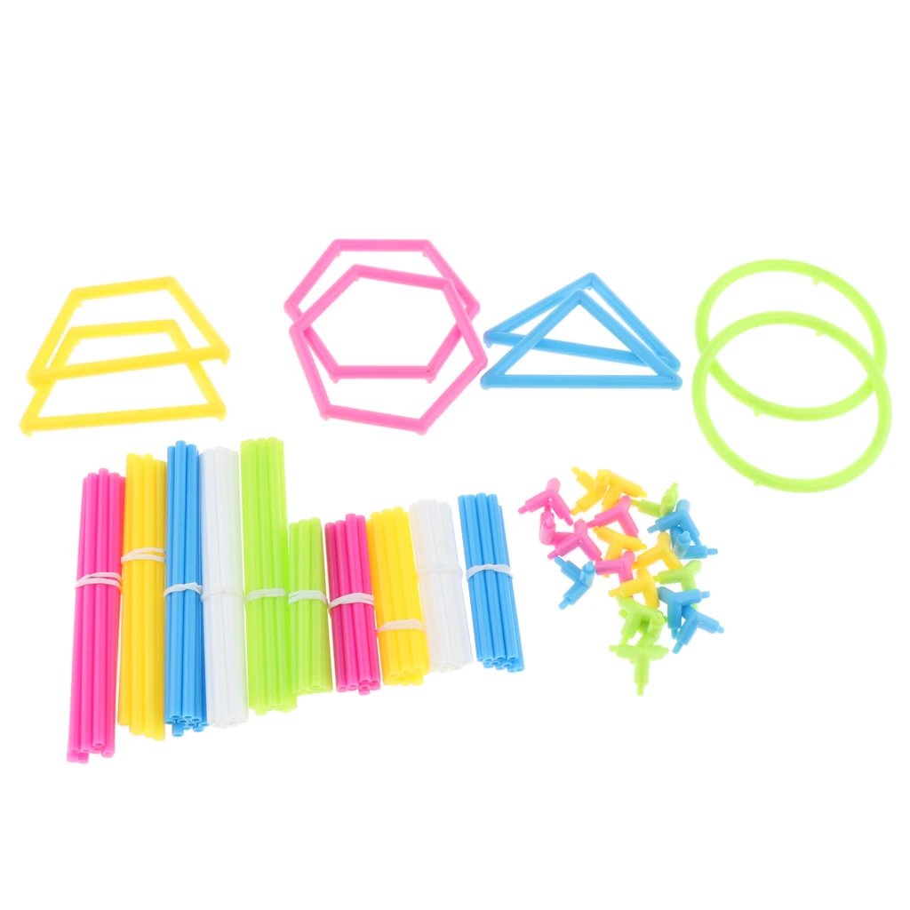 3D Geometric Shape Building Set Box Kids Mathematics Teaching Aids