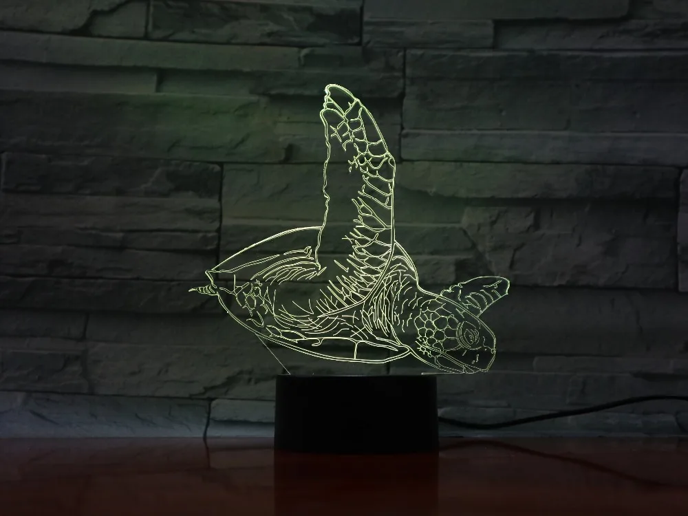  3D1344 Sea Turtle 3D LED Light Desk Table Halloween Decoration Father Gift Kid Graduation Holiday U - 32877398336