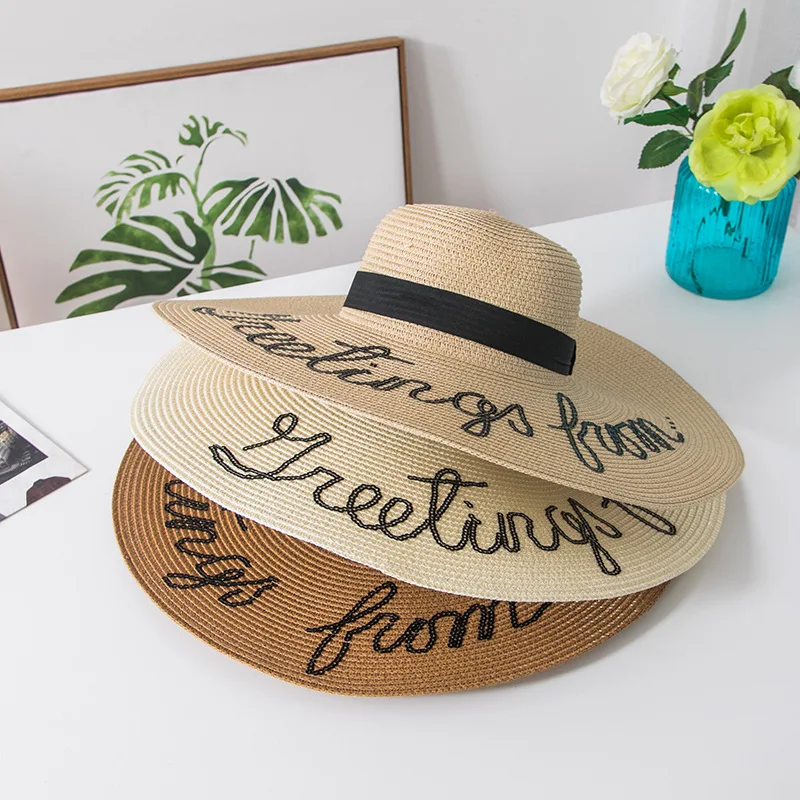 

Sun hat do not disturb Letter Wide brim summer hats for women anti-uv folding straw hat beach sea Female women's hats caps