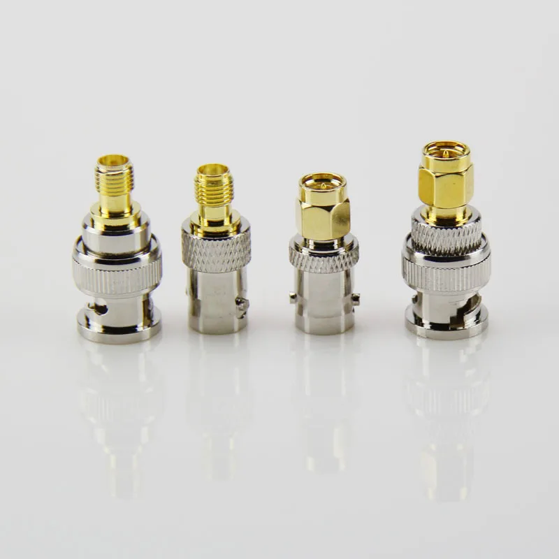 

4Pcs BNC- SMA RF Adapter Kit SMA to BNC Straight Nickel & Gold Plated BNC to SMA Male/Female --M25
