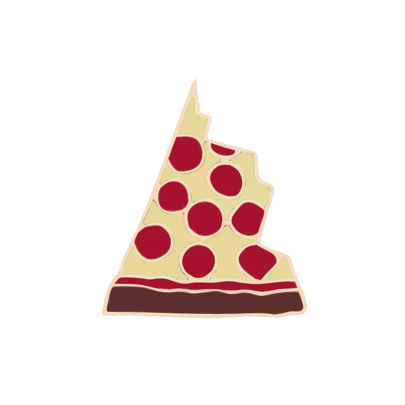 pizza 9 стилей мультфильм Эмаль Булавка фри мороженое попкорн пиццы апельсиновый сок детская еда лацкан Броши рюкзак с нашивками шляпа металлические украшения - Окраска металла: pizza