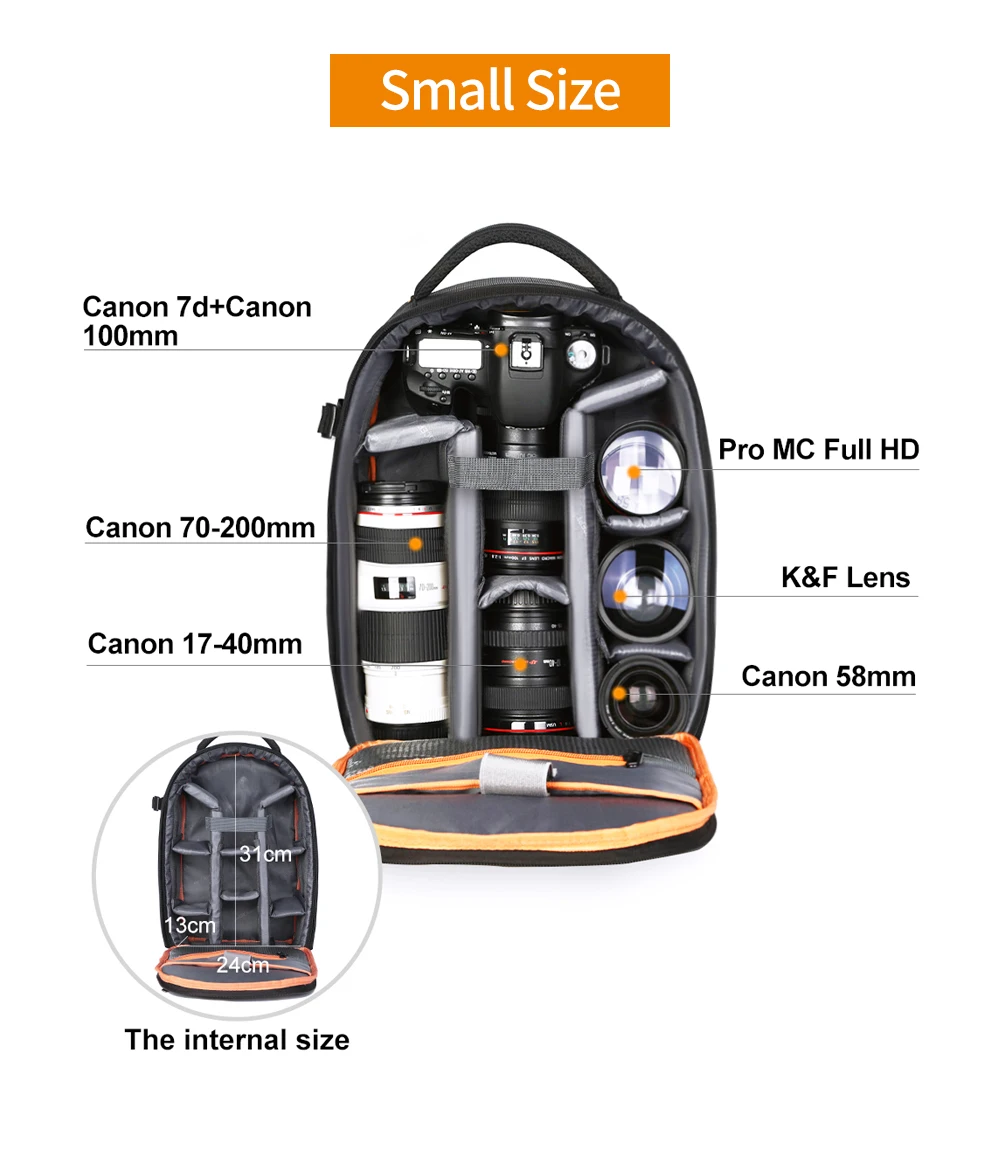 K& F Концепция Высокое качество водонепроницаемый DSLR SLR камера рюкзак Сумка Чехол Многофункциональный рюкзак для Nikon для Canon для sony