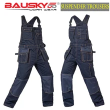 Bauskydd Women & Men’s male cargo workwear overall bib pants suspender trousers trousers with braces overall free shipping
