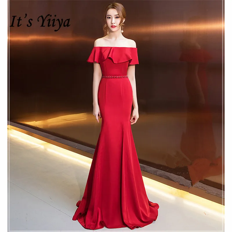 It's YiiYa Evening Dress Long Elegant Tunic Mermaid Women Party Dress Boat Neck Cap Sleeve Robe de Soiree Plus Size 2019 E515 It's YiiYa Evening Dress Long Elegant Tunic Mermaid Women Party Dress Boat Neck Cap Sleeve Robe de Soiree Plus Size 2019 E515