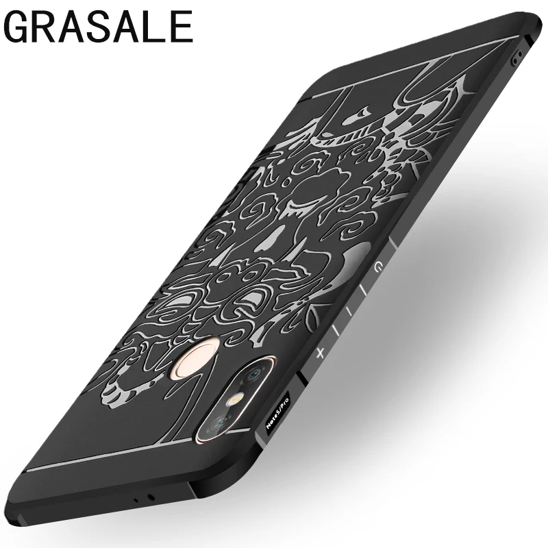 

For Xiaomi Redmi Note 5 Pro Case Luxury silicone Dragon Pattern Hard Protective back cover cases for xiaomi redmi note5pro shell