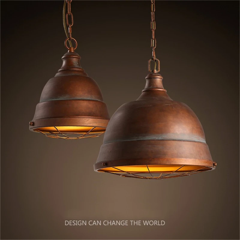 

American Industrial Vintage Style Black / Brown Iron Pendant Light Foyer Light Cafe Decoration Lamp AC90-265V Free Shipping