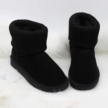

Wholesale/retail ! Classic waterproof cowhide genuine leather snow boots warm shoes for women Free shipping