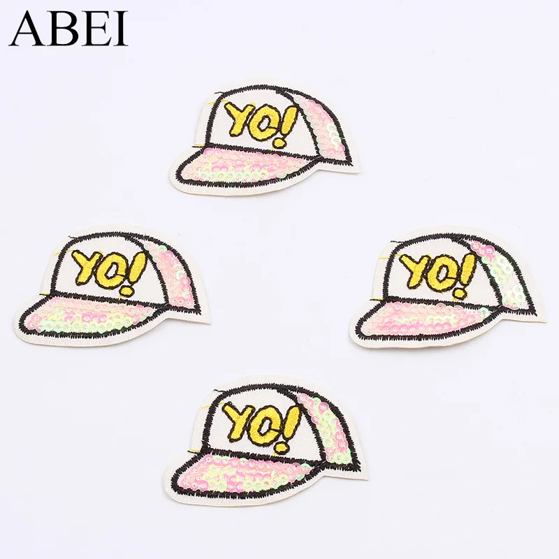 Buy 10pcs/lot Sequined Hat Patches Cartoon Funny Cap