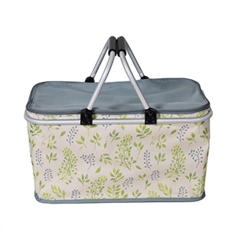

Camping picnic bag Aluminum Alloy Picnic Basket family folding lunch bag outdoor portable coolers fridge beer ice box