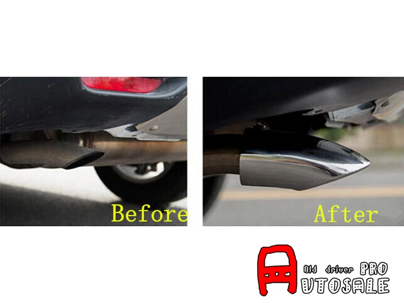 1PCS STAINLESS STEEL CHROME EXHAUST MUFFLER TIP End Pipe For Nissan X