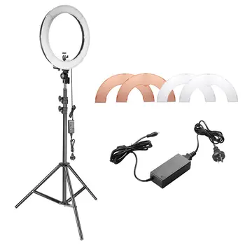 

Neewer Small Dimmable SMD LED Ring Light 14-inch Outer Ring Lighting Kit with 79-inch Light Stand, Hot Shoe and Color Filters