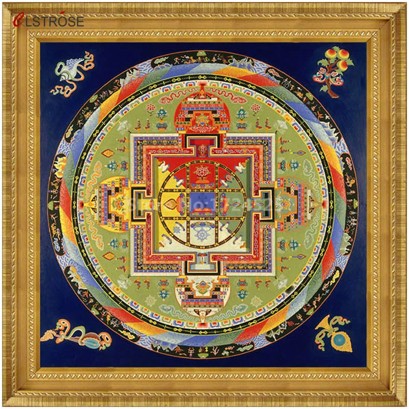 

CLSTROSE Time-limited Hot Tibet Thangka Modern Wall Art Painting On Canvas Tibetan Mandala Om Yoga Faith For Buddha Home Decor