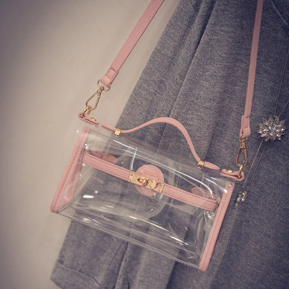 

Sac Femme Holographic Female Lady Small Tote Clear PVC Jelly Transparent Bag Messenger Bags Women Shoulder Bags