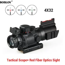 BOBLOV 4x32 Acog Riflescope 20mm Dovetail Reflex Optics Scope Tactical Sight For Hunting hunting riflescope tactical acog 4x32 real fiber source red illuminated rifle scope camouflage