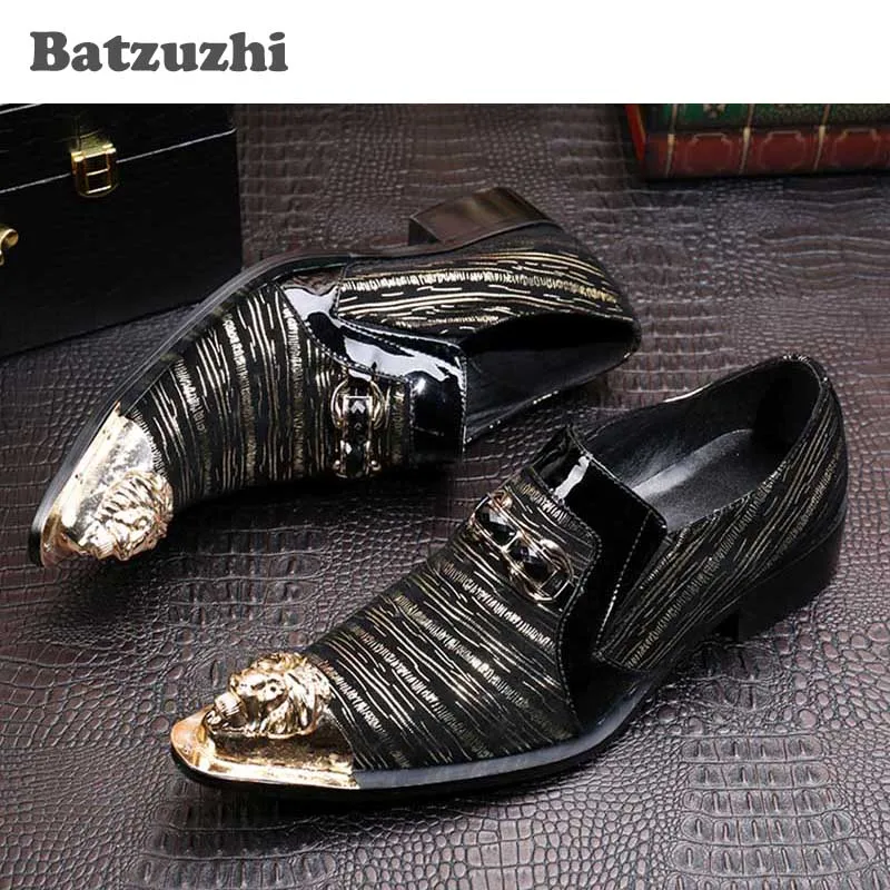 Batzuzhi ручной работы Высококачественные мужские туфли Роскошные вечерние Модельные туфли из натуральной кожи Для мужчин дизайнер обуви