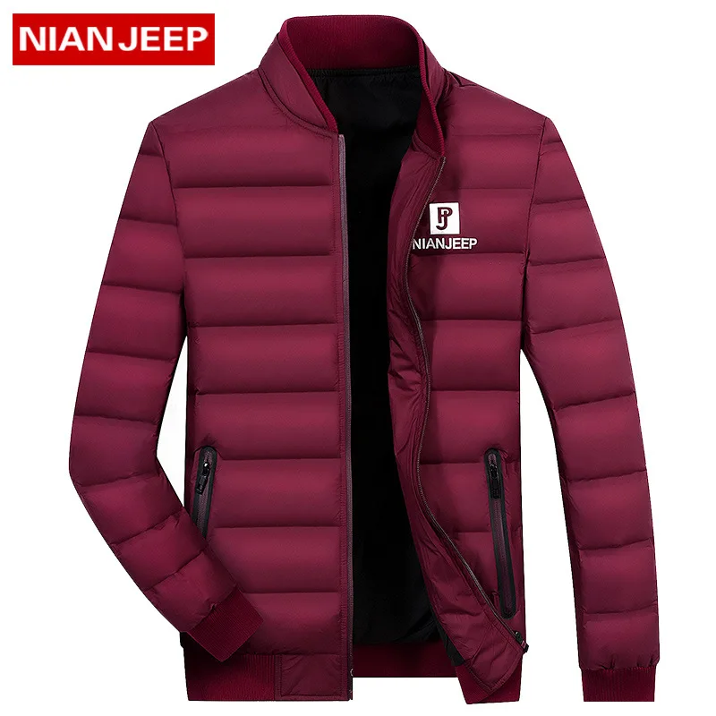 NIAN JEEP Brand Clothing Plus Size 3XL 4XL Men's Winter Parkas Fashion Stand Collar Winter Jacket Men 155