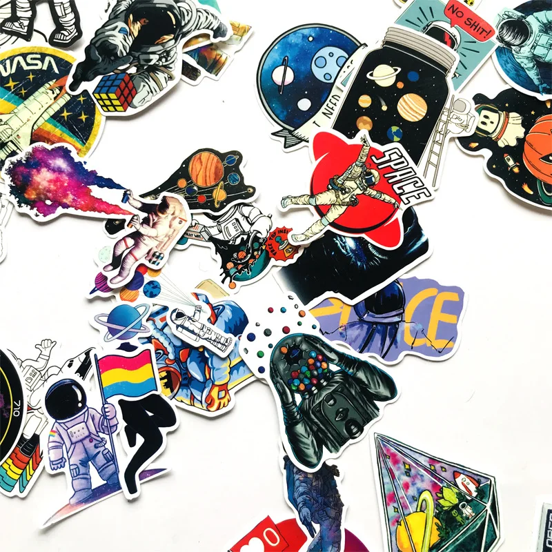 [NEW]     50pcs Spaceman Astronaut Graffiti Sticker Cosmic Kid Toy Sticker Skateboard Guitar Luggage Trolley Case Sticker