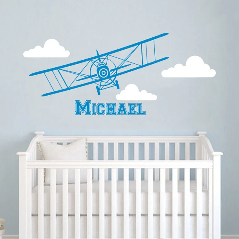 Autocollants Muraux Avion Vinyle Amovible Stickers Muraux Decor A La Maison Nuages Autocollant Decoration Murale A Faire Soi Meme Pour Chambre De Bebe Aliexpress