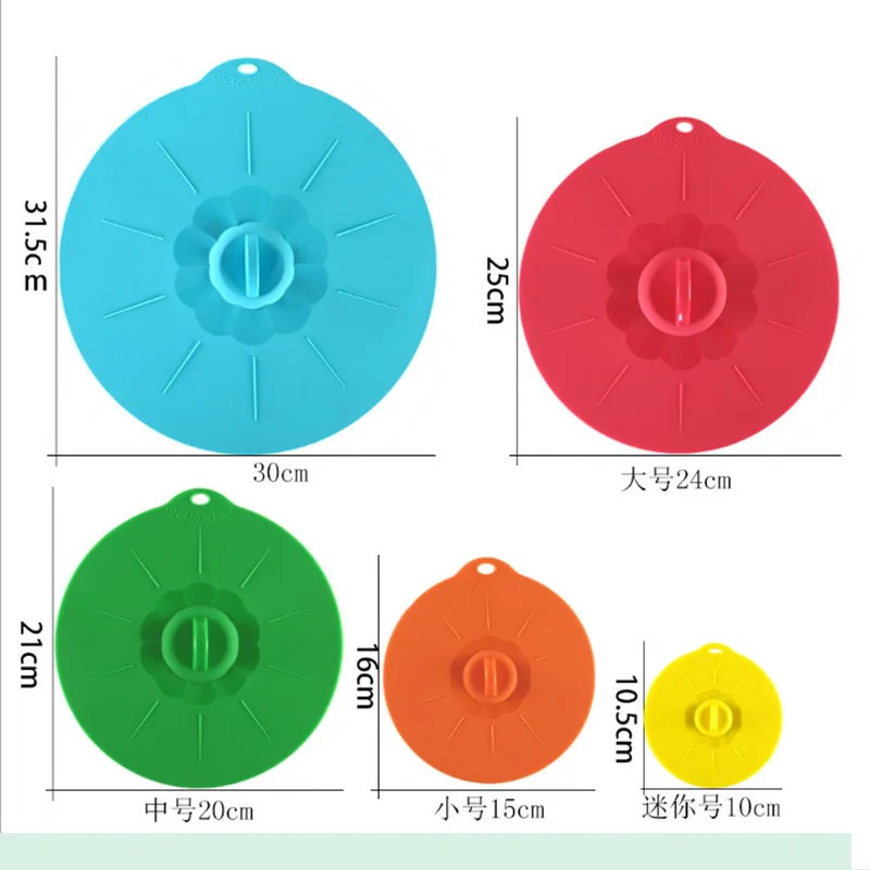 Набор из 5 шт. силиконовая чаша для микроволновой печи для приготовления крышку для утвари крышка-силиконовая пищевая плёнка кухонная утварь для кухонной утвари - Цвет: Многоцветный