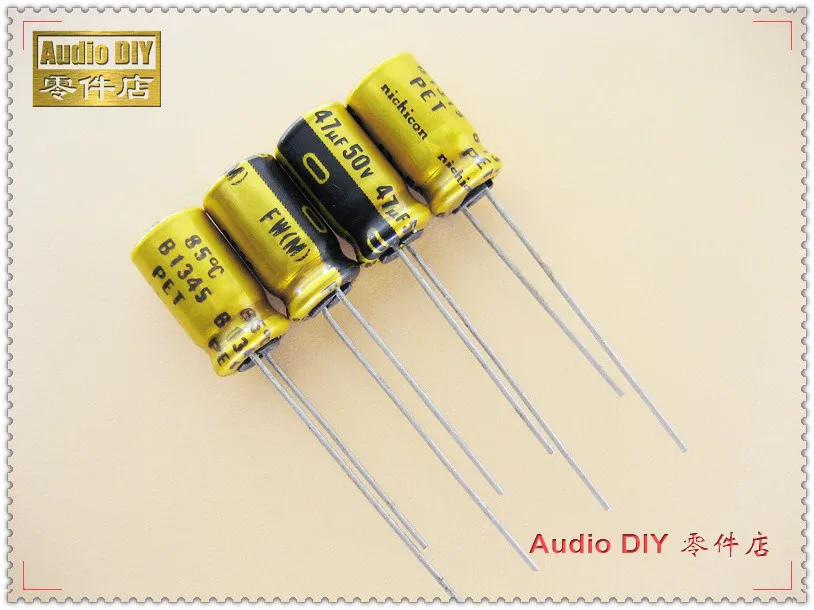 50pcs Nichicon FW Series 47uF/50V Audio Electrolytic Capacitor | Электронные компоненты и принадлежности