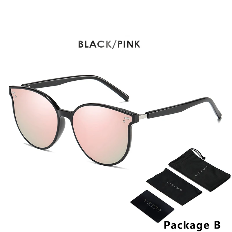 Модные брендовые женские солнцезащитные очки кошачий глаз, поляризационные, TR90, для ног, летние, HD, зеркальные линзы, очки для мужчин, для вождения, защита от уф400 лучей, Gafas - Цвет линз: B-Black-Pink