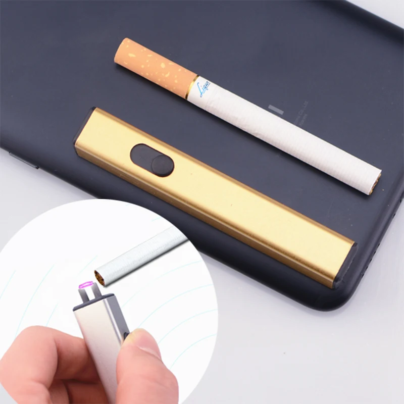 

Metal arc USB lighter windproof, safe and durable electric lighter 2019 male gadget flameless electronic cigarette lighter