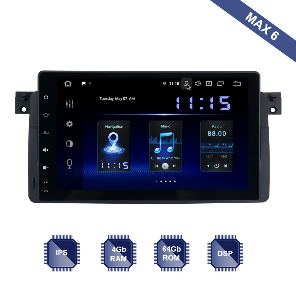 Cheap Android 9.0 Car Radio 2 Din GPS Navi for BMW E46 M3 318i 320i 325i 3 series Rover 75 PX6 DSP IPS HDMI 4Gb+64Gb RDS WIFI RDS USB 0