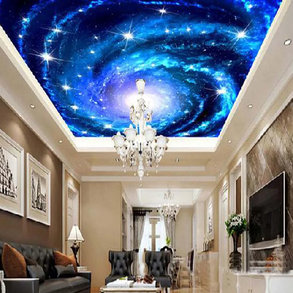 Us 9 6 52 Off Universe Space Ceiling Murals Wallpaper 3d Photo Wall Paper Rolls For Living Room Wallpaper For Walls 3d Wall Painting In Wallpapers