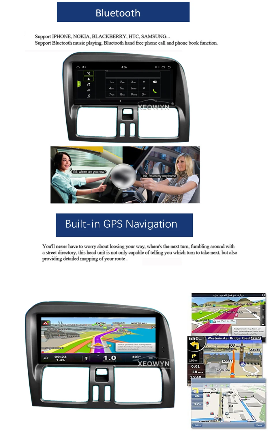 8,8 дюймов четырехъядерный процессор RAM2G для Volvo XC60/S60 2009- Android 7,0 автомобильный Радио Стерео gps навигация поддержка поездки informaiton