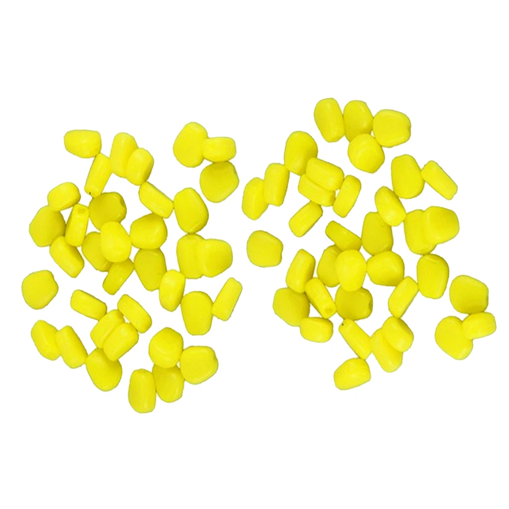 

100 Pieces Soft Corn Lure Baits Simulation Lures Carp Corn Flavor Floating Artificial Bait Corn Grain Lures