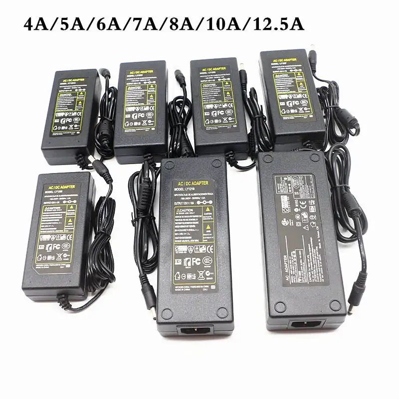 AC 100 240 В в DC 12 1A 2A 3A 4A 5A 6A 7A 8A 10A 12.5A источник питания Светодиодная лента светового