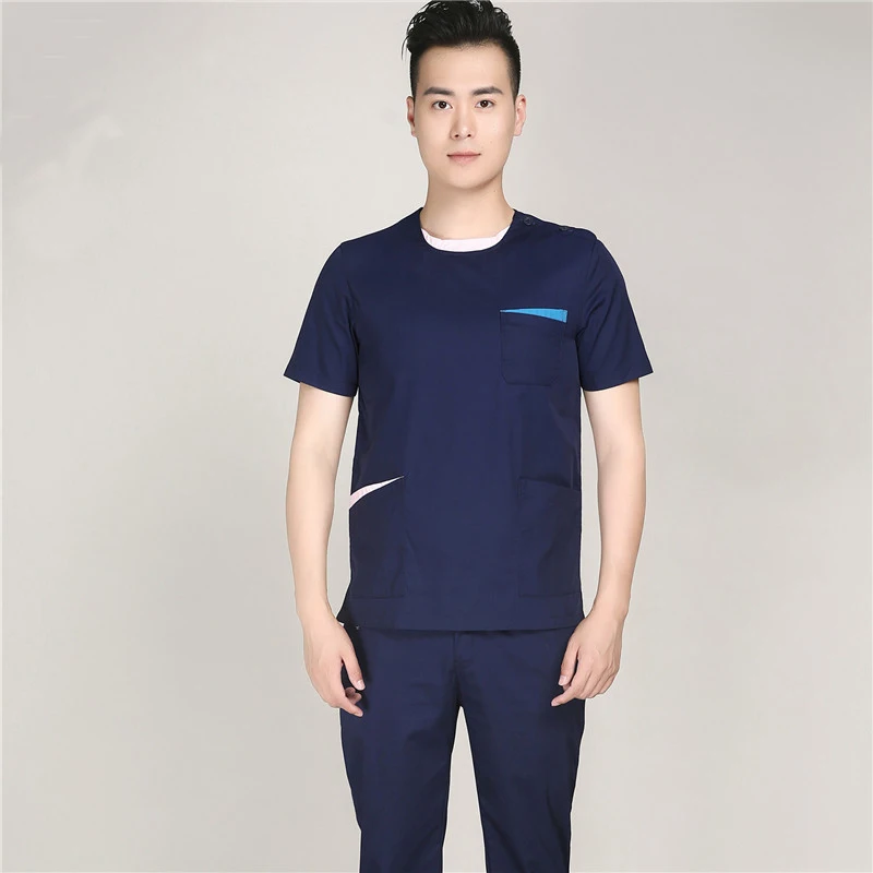 

2017 Fashion Lab Coat Men's Hospital Medical Scrub Sets Doctor Surgical Clothes Pet Hospital Dental Clinic Workwear Overalls