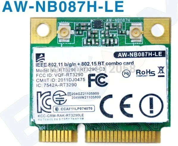 SSEA оптовая продажа для Ralink RT3290 AW-NB087H Половина Mini PCI-E 150 Мбит/с WI-FI bluetooth 3,0 Беспроводной карты