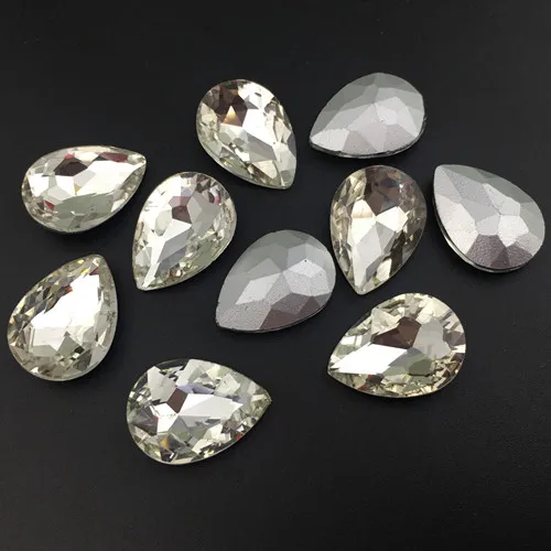 4x6mm~30x40mm Colors Teardrop Glass Crystal Fancy Stone Pointed back Pear Rhinestone Droplet Beads for Jewelry Making 