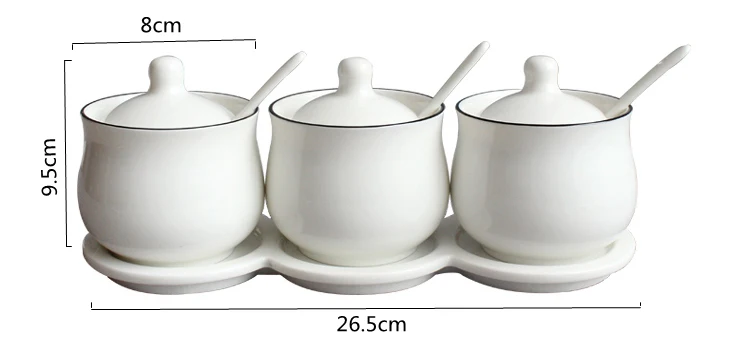 Северная Европа простота стиль сахарница домашняя кухня 3 в 1 Набор керамическая соль приправа горшок банки с 3 ложками