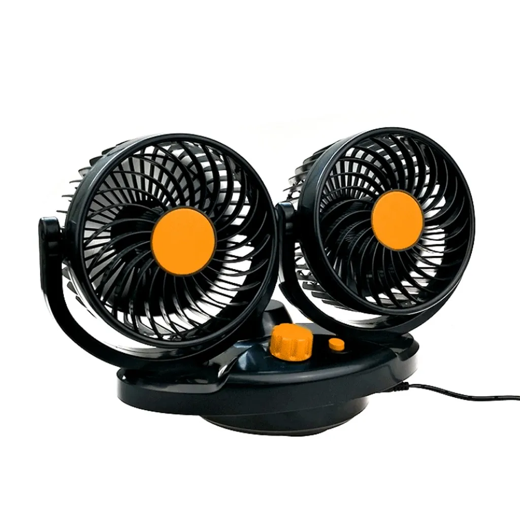 

12V/24V Dual Head Car Cooling Oscillating Dashboard Ventilation Air Fan Remove the fog from the window car accessories ABS 8Z