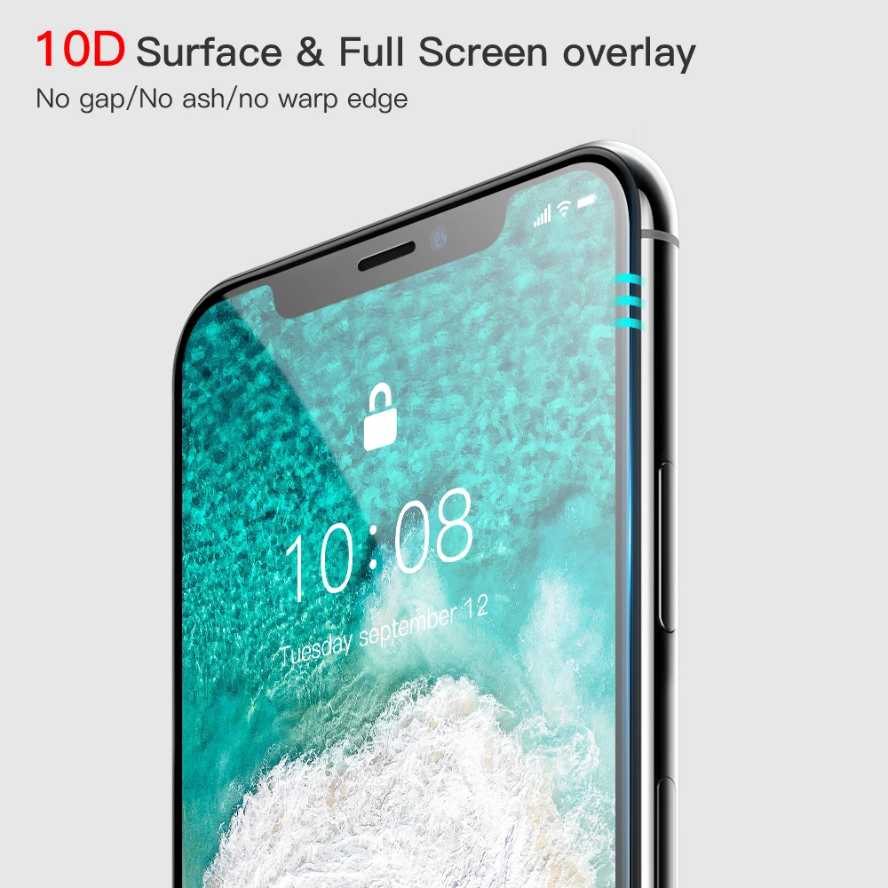 Защитное стекло для iPhone 6 6s Plus X Xs Max XR закаленное защитное стекло 10D с закругленными краями для iPhone 7 8 Plus