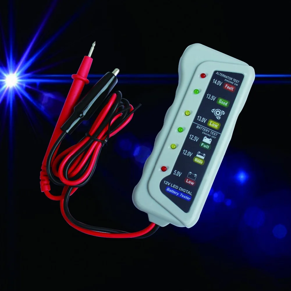 5pcs Mini 12V Automotive Car Battery Tester Charger Alternator Cranking