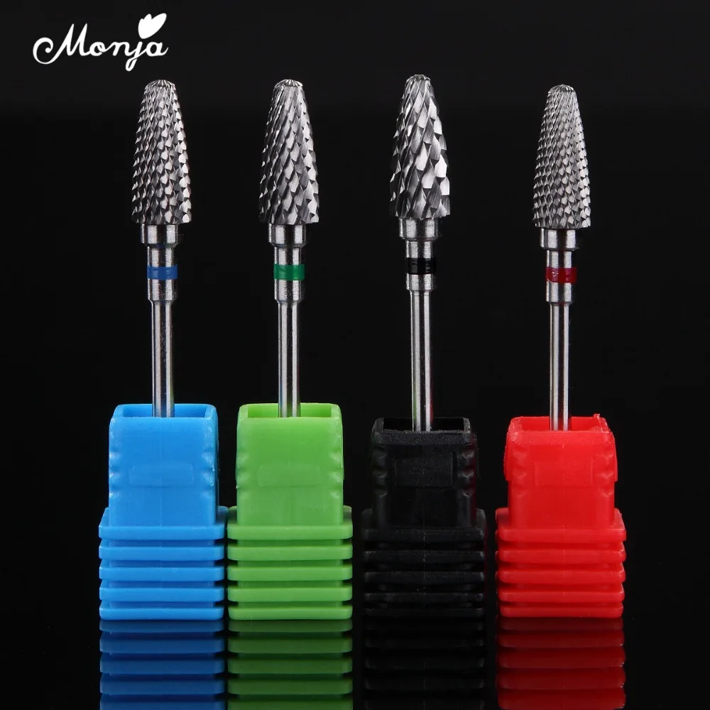 4 Type Bullet Tungsten Carbide Nail Drill Bit 3/32" Shank Acrylic Uv