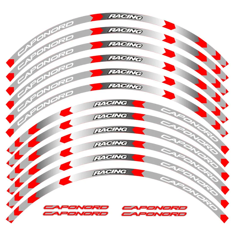 Новая высококачественная наклейка для колес мотоцикла 12 шт. светоотражающий обод в полоску для Aprilia CAPONORD 1200 ралли CAPONORD 1200 путешествия - Цвет: 4