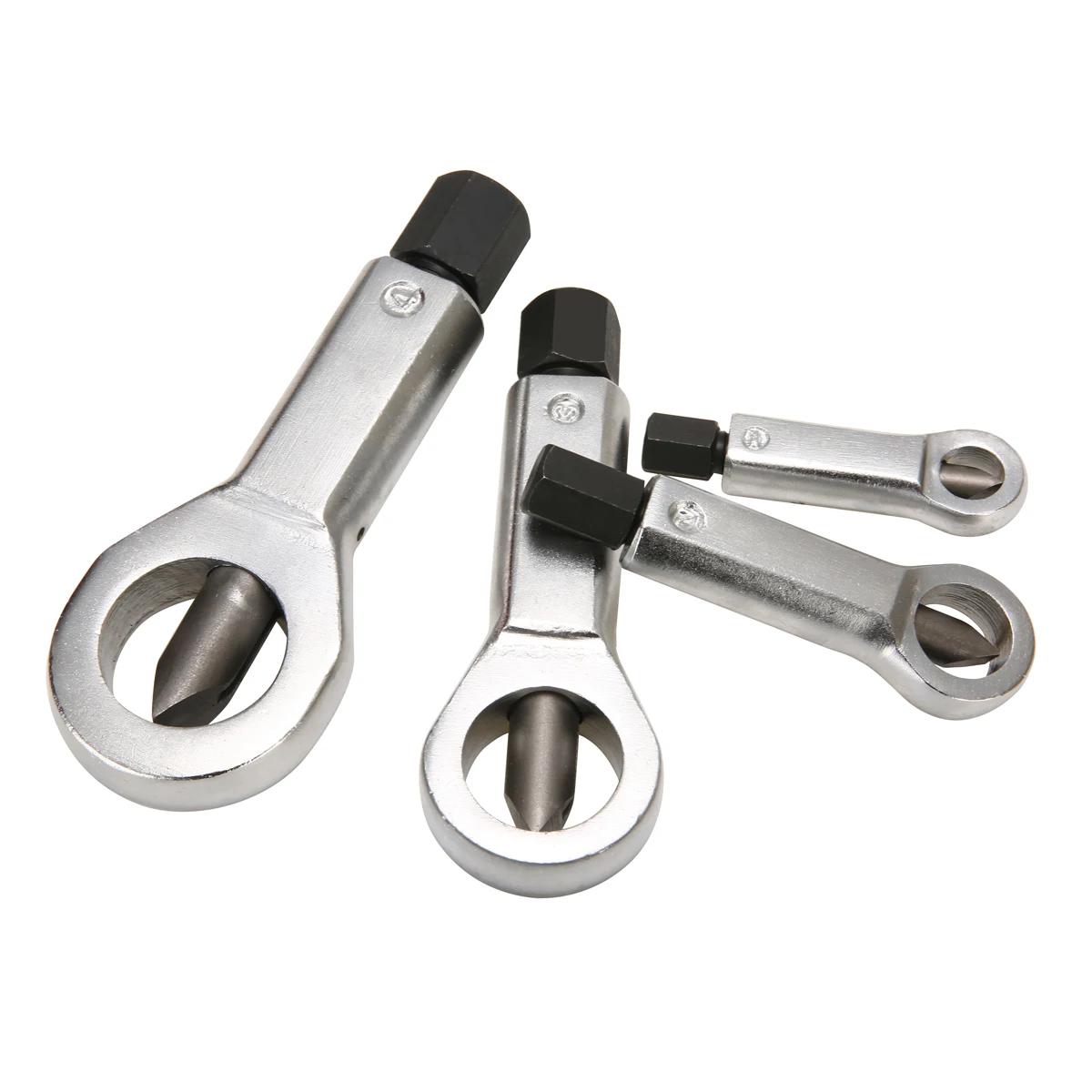 4pcs 9-27mm Sliding Tooth Nut Remover Manual Pressure Tools Break Manually Metal Nut Break Nut Splitter Cracker Remover