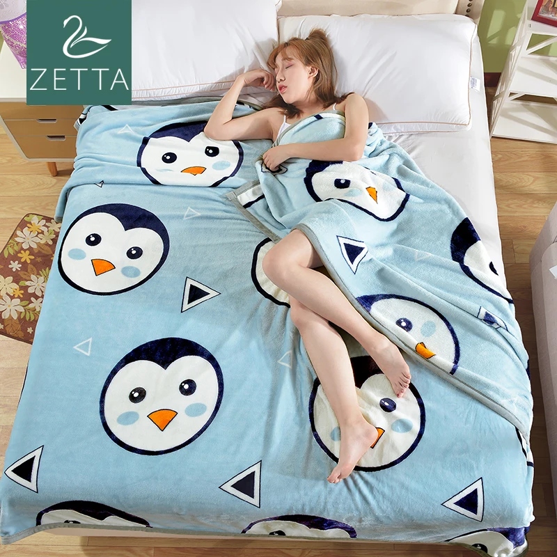 

[ZETTA] bedspread blanket 200x230cm High Density Super Soft Flannel Blanket to on for the sofa/Bed/Car Portable Plaids 3009