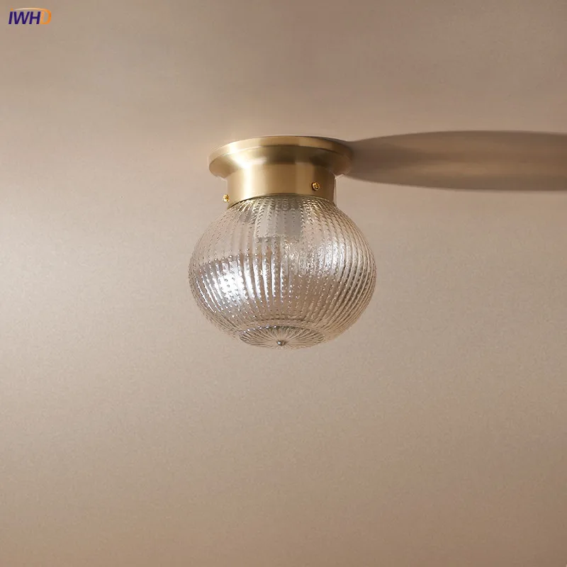  IWHD American Copper LED Ceiling Light Fixtures Kitchen Hallway Balcony Porch Modern Simple Ceiling - 32913536868