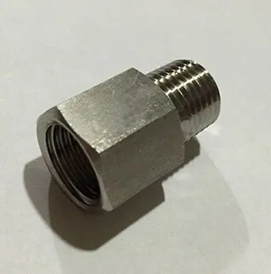 

304 Stainless Steel Pipe Fitting Connector Adapter 1/2" BSP Female to 3/8" BSP Male Threaded Max Pressure 2.5 Mpa